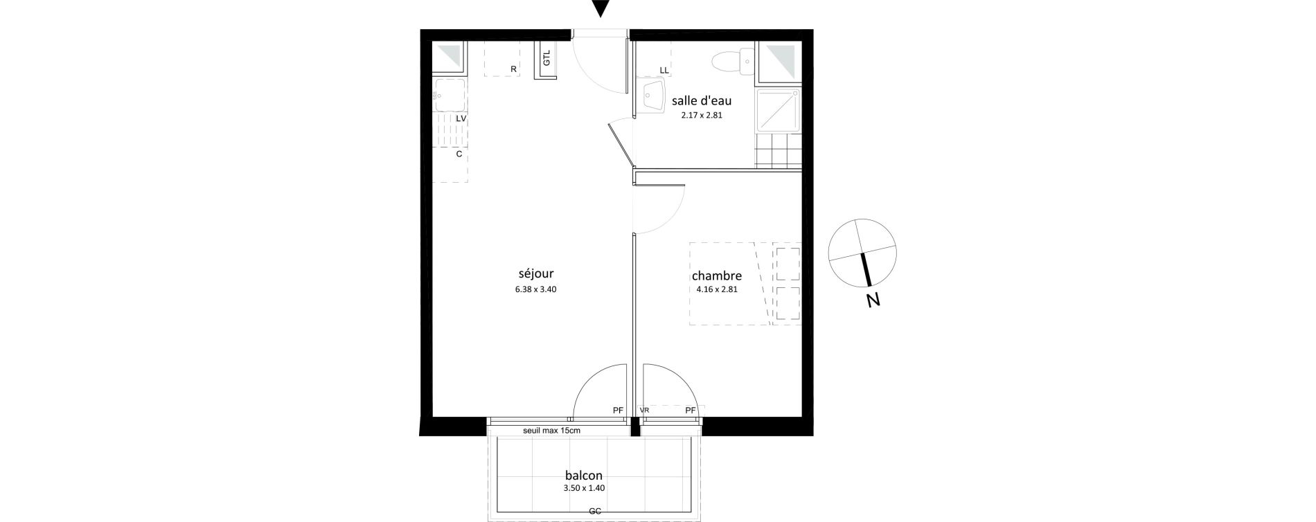 Appartement T2 de 38,27 m2 &agrave; Sarcelles Centre