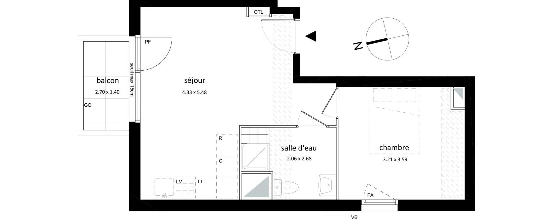Appartement T2 de 37,80 m2 &agrave; Sarcelles Centre