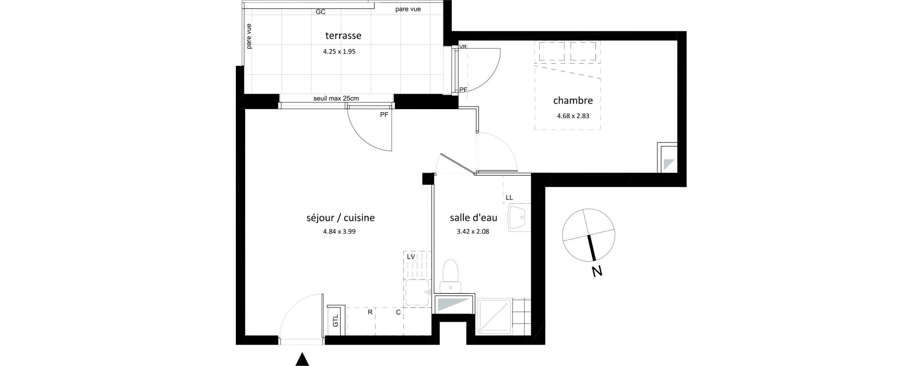 Appartement T2 de 38,94 m2 &agrave; Sarcelles Centre