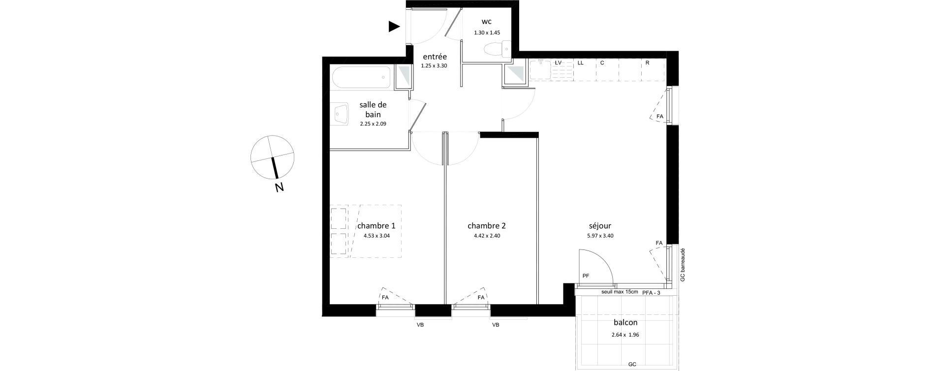 Appartement T3 de 57,99 m2 &agrave; Sarcelles Centre