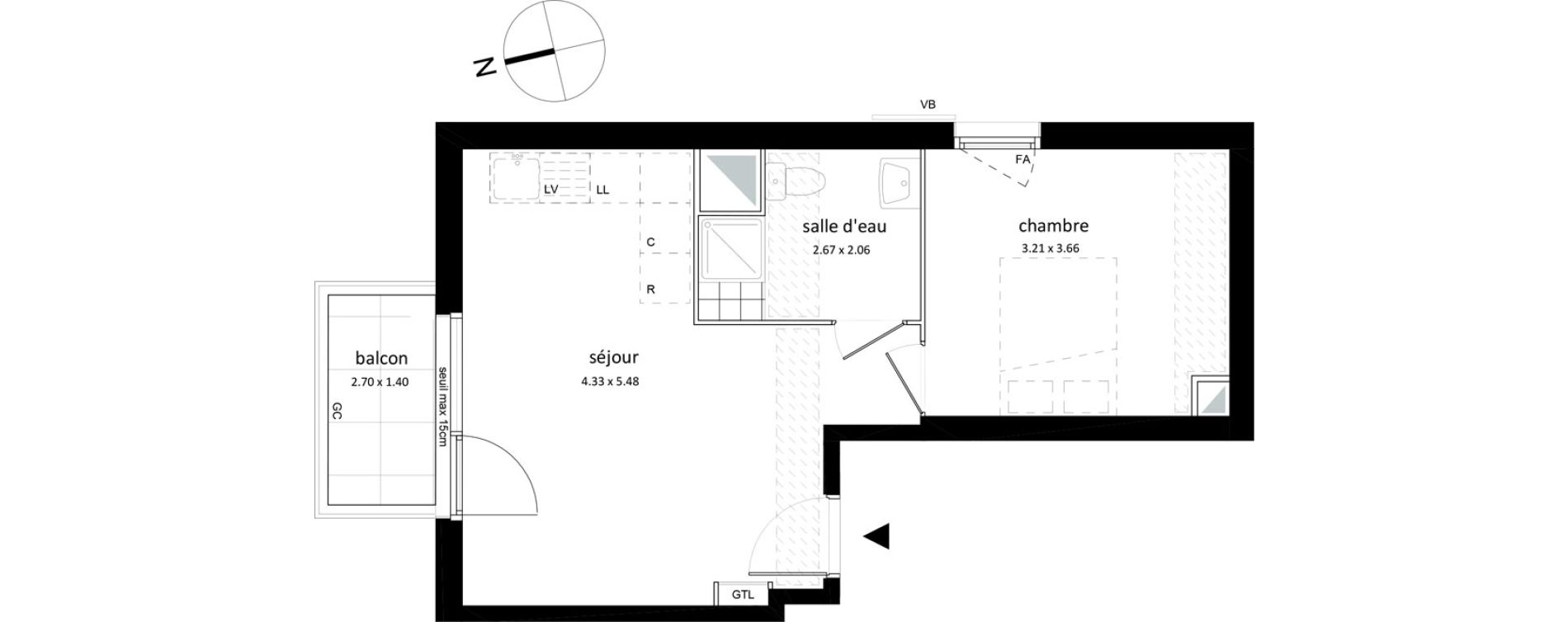 Appartement T2 de 37,91 m2 &agrave; Sarcelles Centre