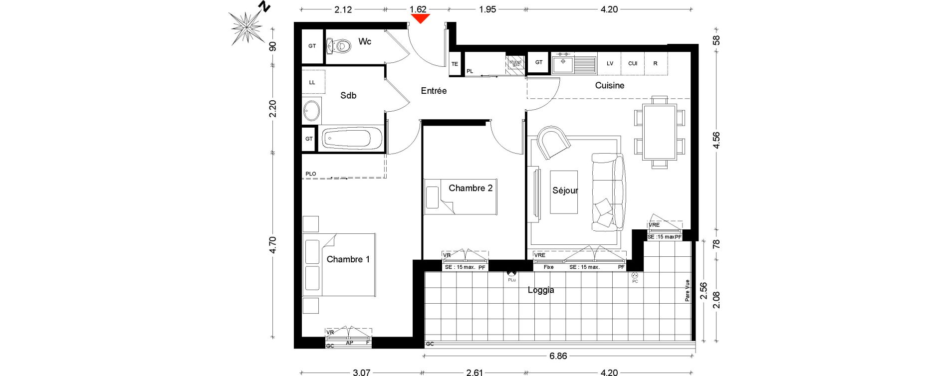 Appartement T3 de 57,29 m2 &agrave; Sarcelles Sarcelles village