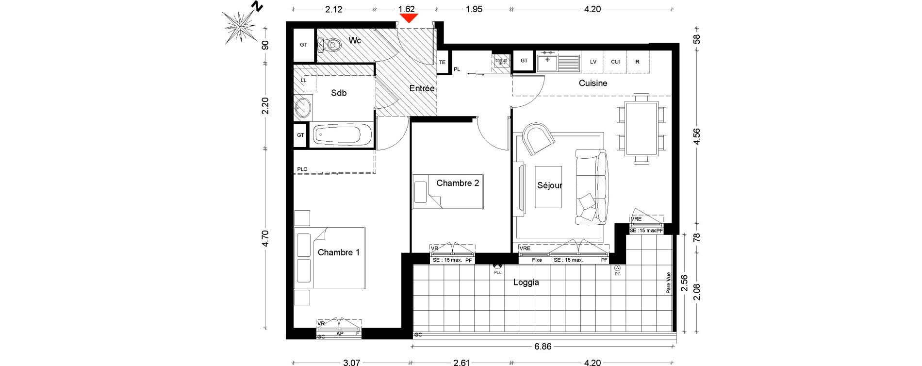 Appartement T3 de 57,29 m2 &agrave; Sarcelles Sarcelles village