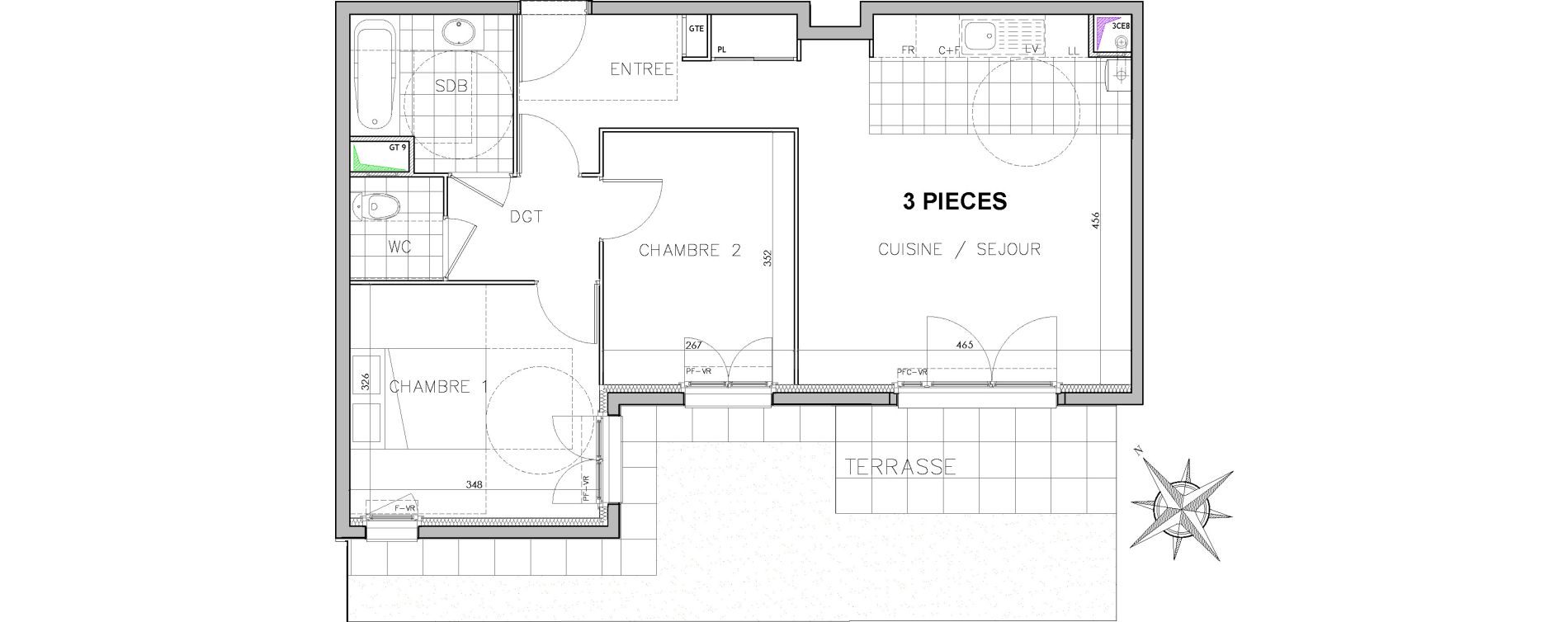 Appartement T3 de 60,22 m2 &agrave; Sarcelles Centre