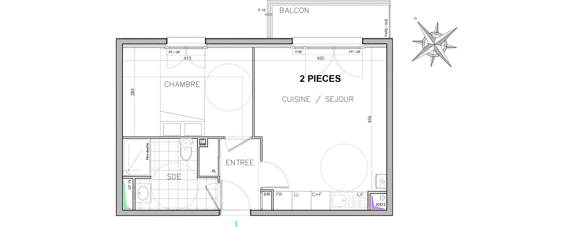 Appartement T2 de 41,48 m2 &agrave; Sarcelles Centre