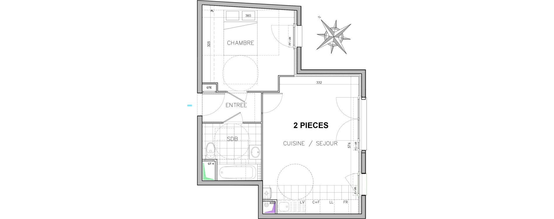 Appartement T2 de 43,70 m2 &agrave; Sarcelles Centre