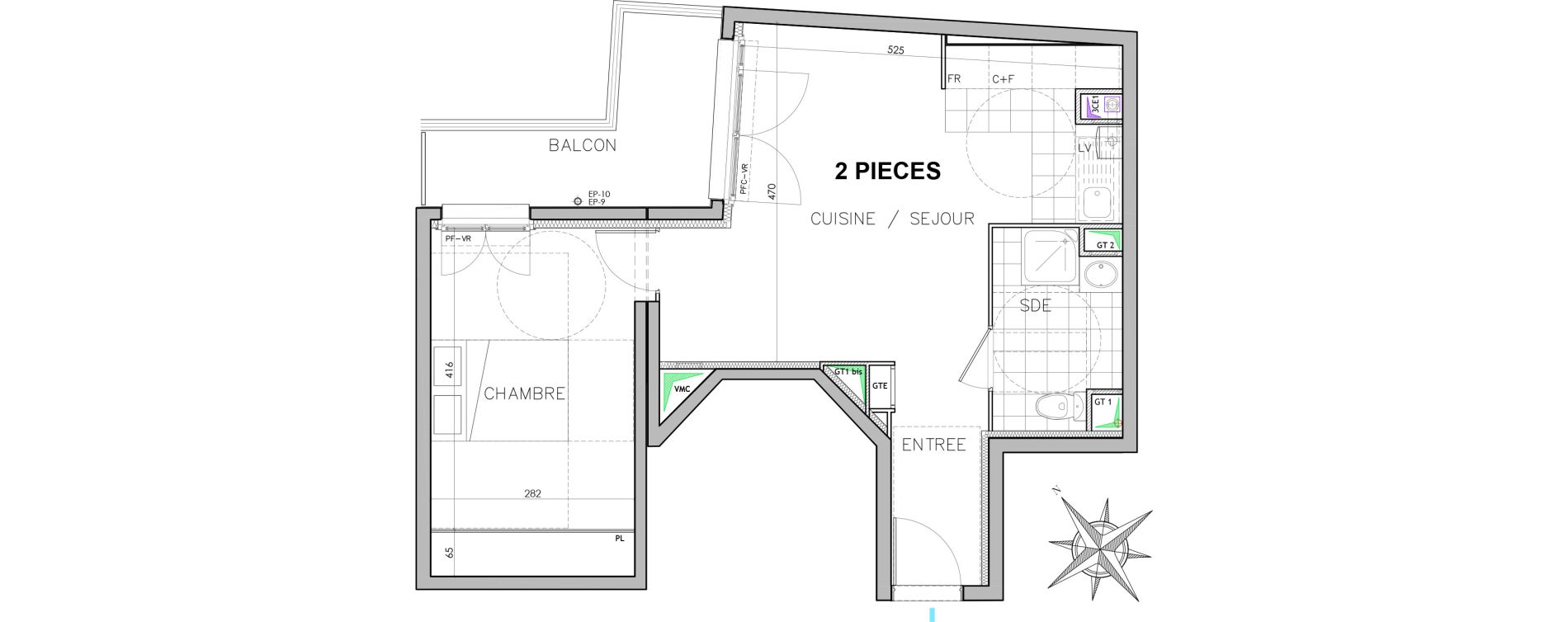 Appartement T2 de 44,40 m2 &agrave; Sarcelles Centre