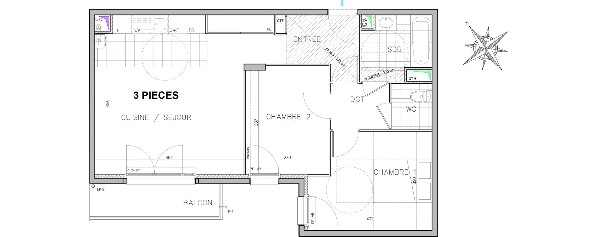 Appartement T3 de 61,14 m2 &agrave; Sarcelles Centre