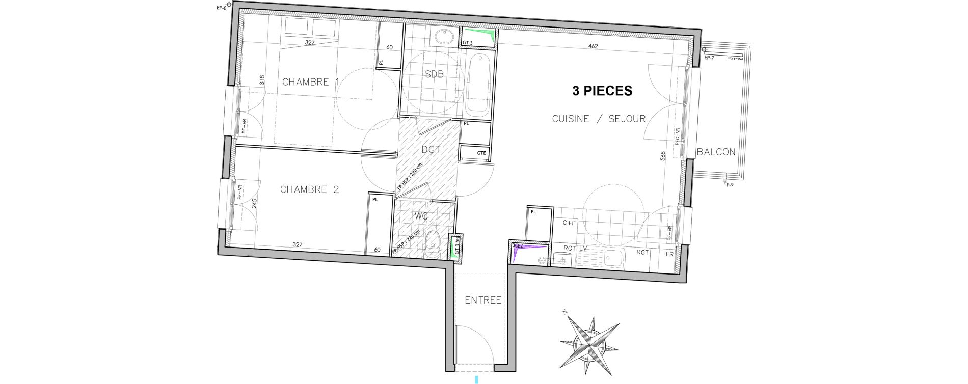 Appartement T3 de 61,85 m2 &agrave; Sarcelles Centre