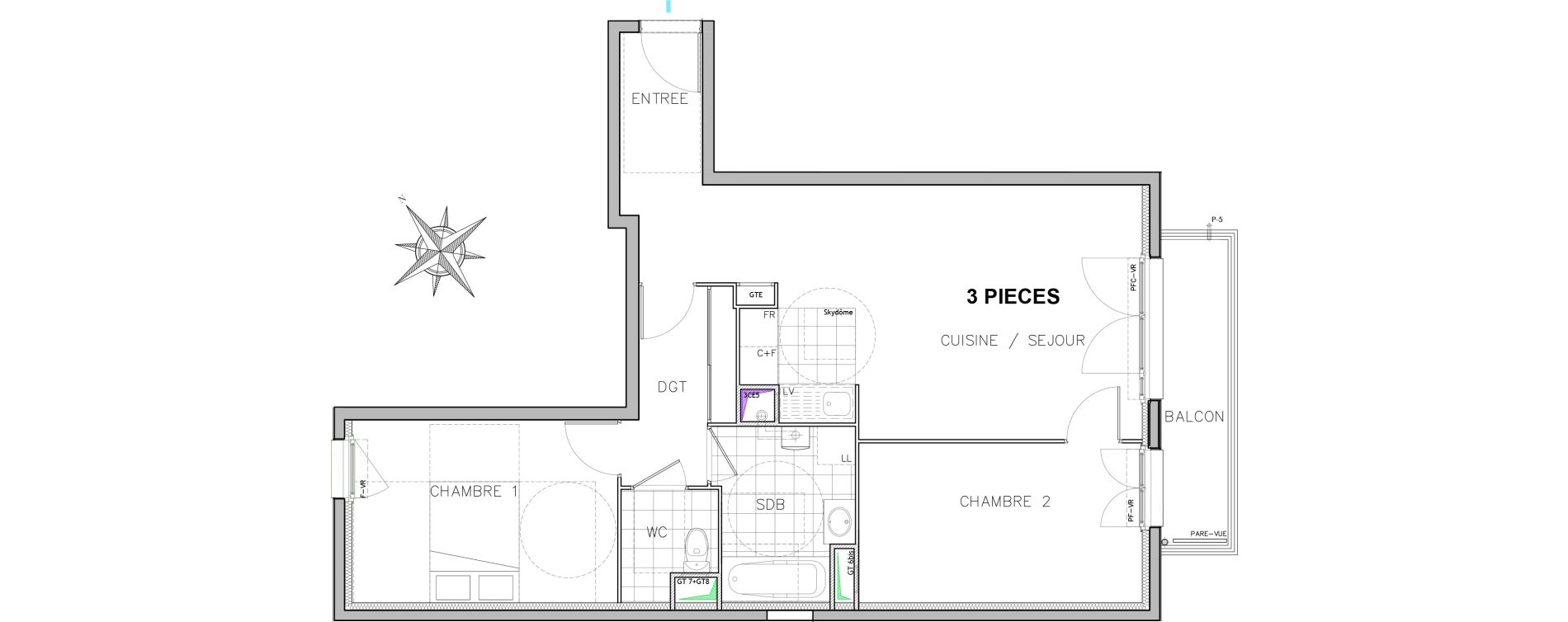 Appartement T3 de 65,64 m2 &agrave; Sarcelles Centre