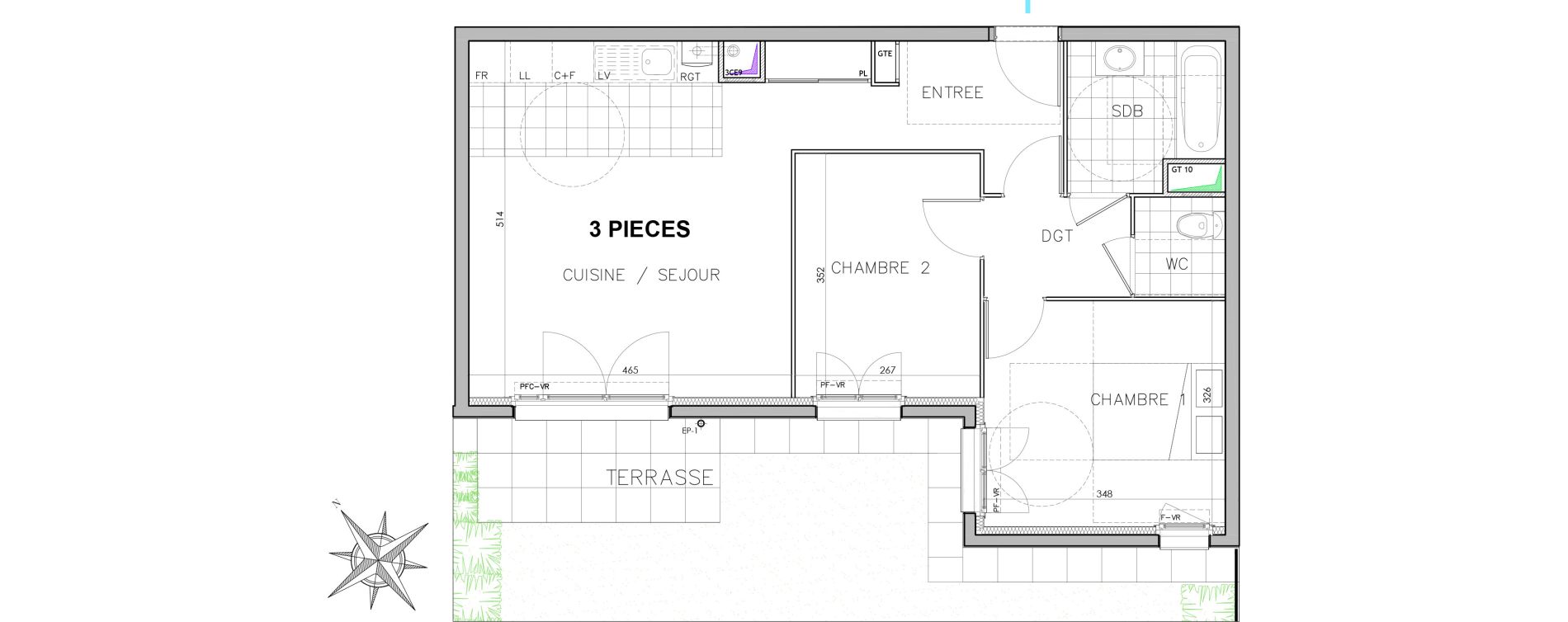 Appartement T3 de 60,37 m2 &agrave; Sarcelles Centre