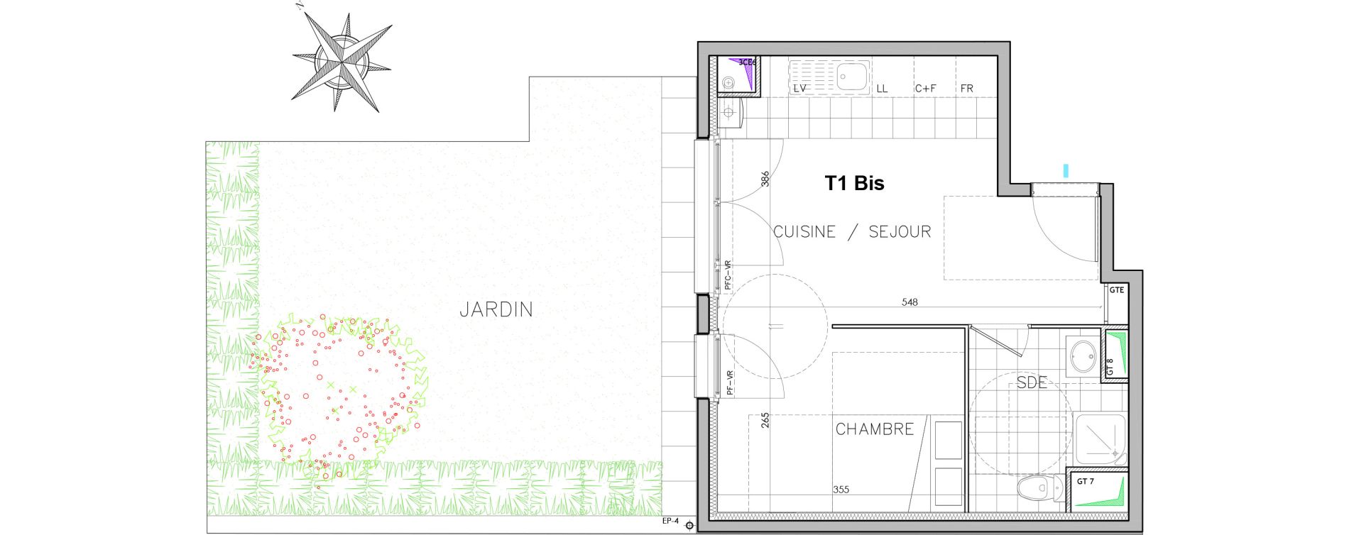 Studio de 32,57 m2 &agrave; Sarcelles Centre