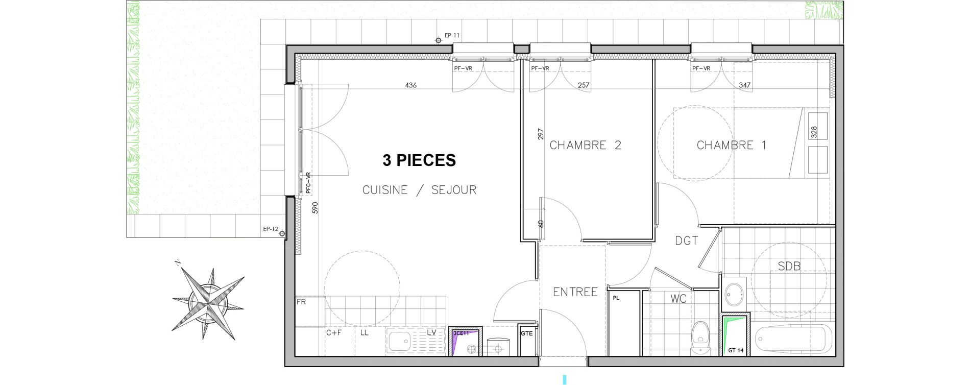 Appartement T3 de 60,58 m2 &agrave; Sarcelles Centre