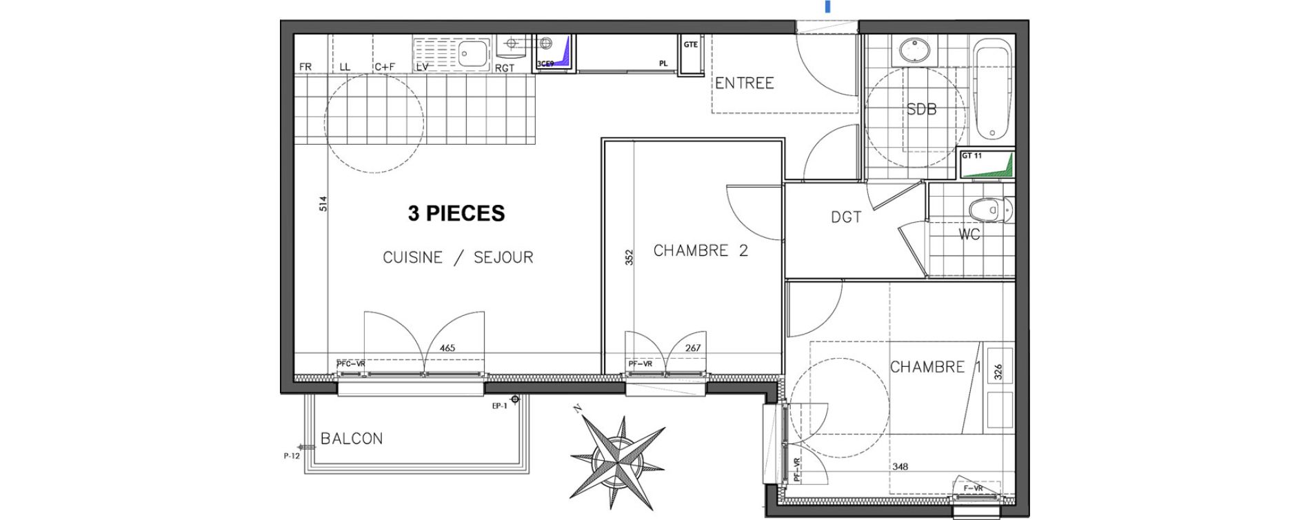 Appartement T3 de 60,35 m2 &agrave; Sarcelles Centre