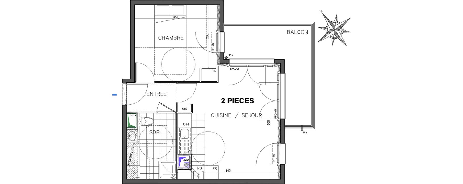 Appartement T2 de 41,80 m2 &agrave; Sarcelles Centre