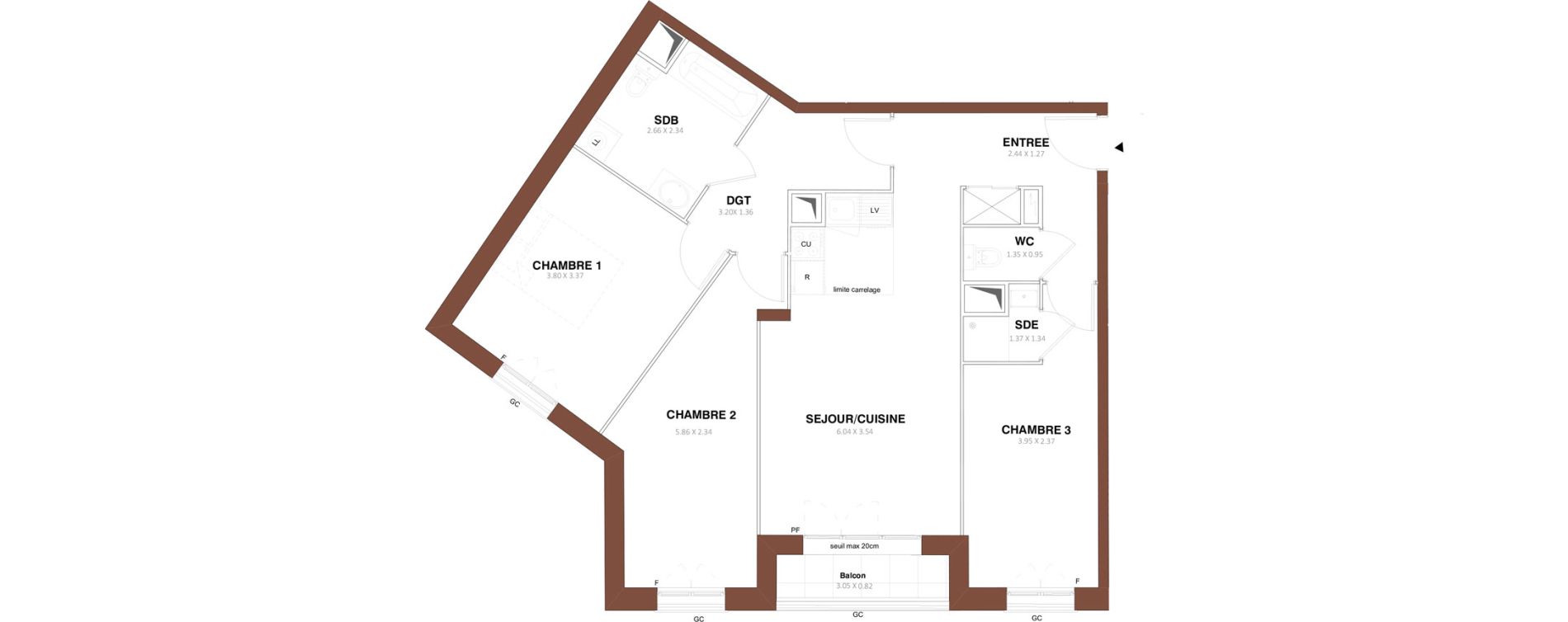 Appartement T4 de 76,39 m2 &agrave; Sarcelles Centre