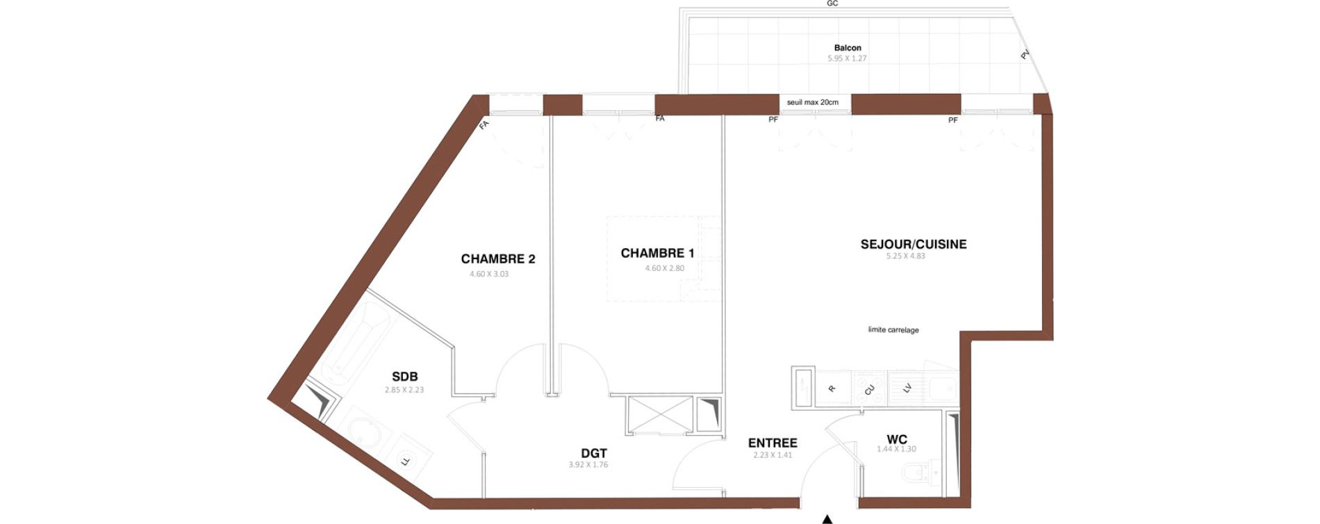 Appartement T3 de 63,09 m2 &agrave; Sarcelles Centre
