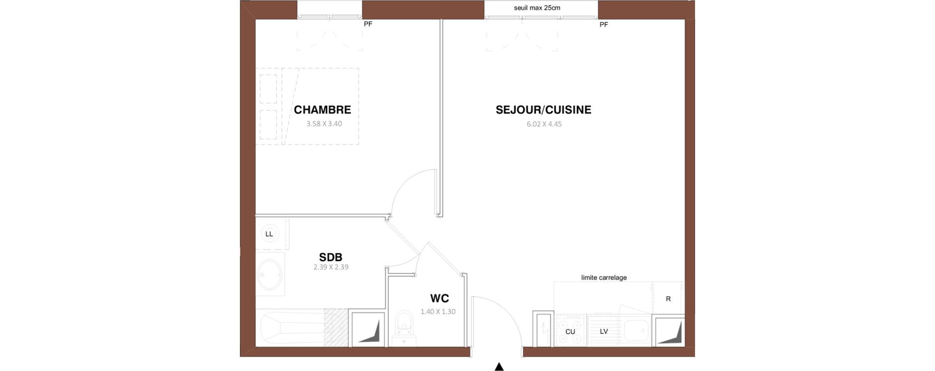 Appartement T2 de 45,88 m2 &agrave; Sarcelles Centre