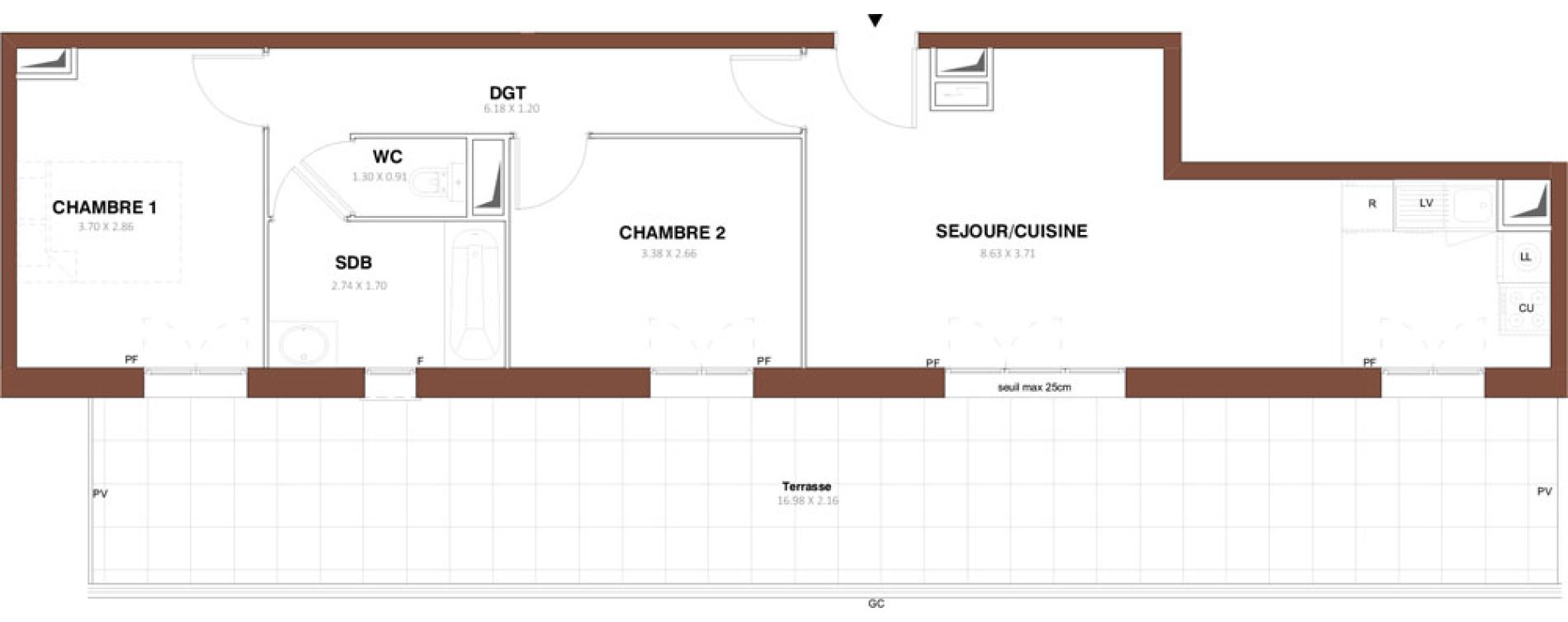 Appartement T3 de 56,48 m2 &agrave; Sarcelles Centre