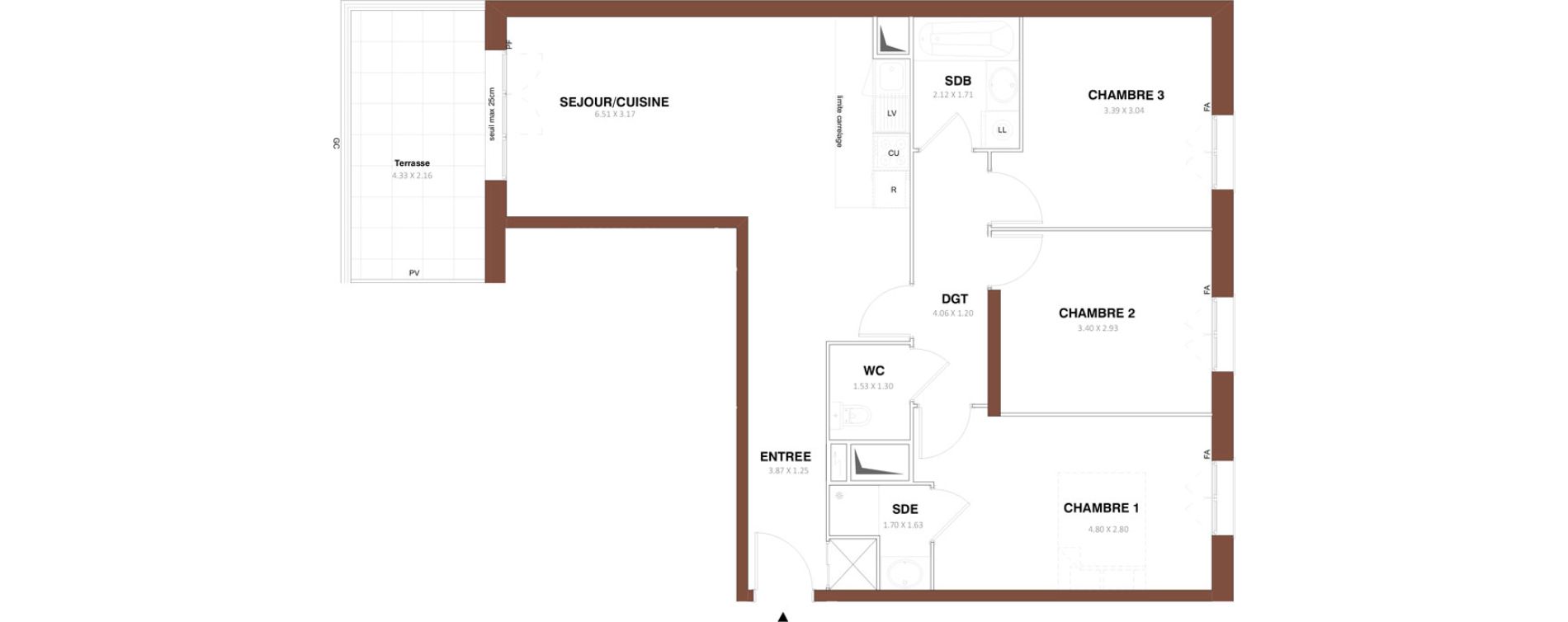 Appartement T4 de 77,42 m2 &agrave; Sarcelles Centre
