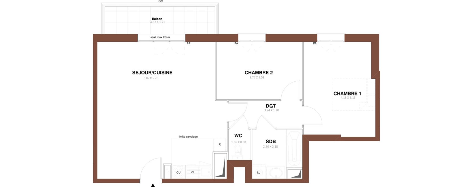 Appartement T3 de 63,79 m2 &agrave; Sarcelles Centre