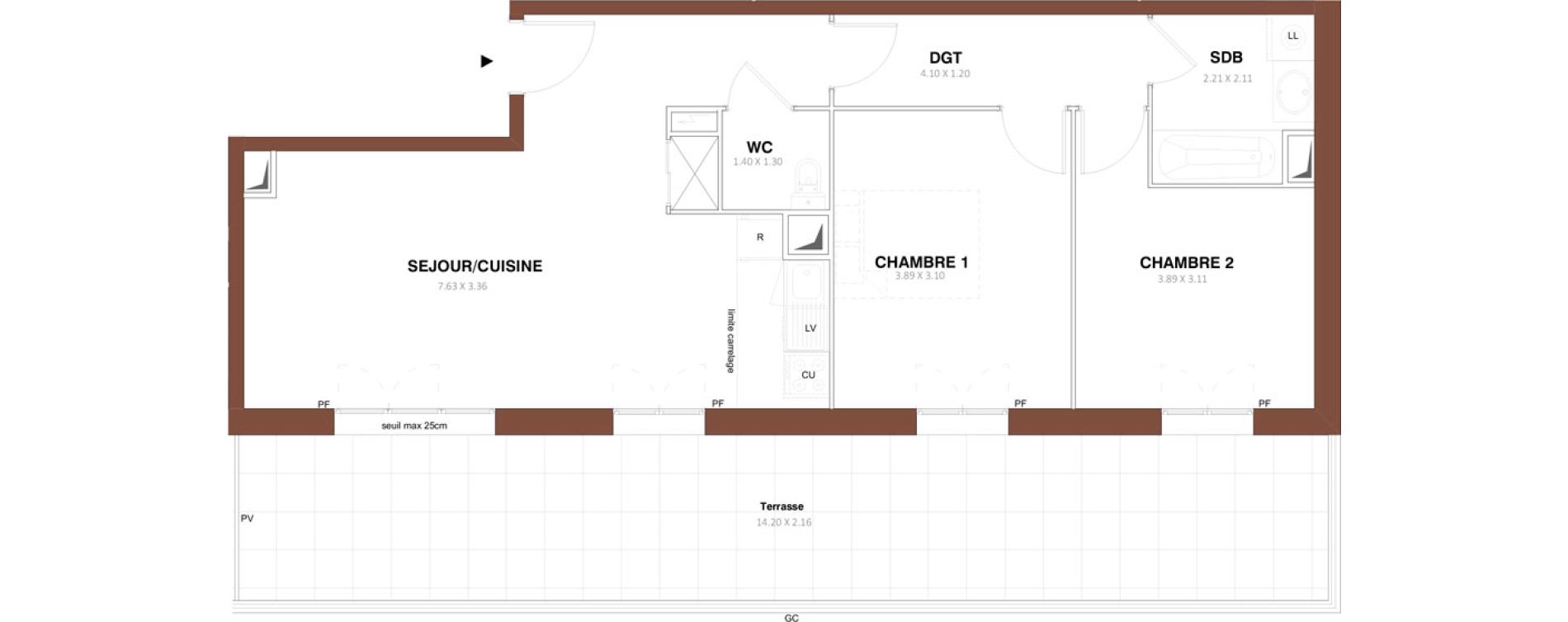 Appartement T3 de 62,98 m2 &agrave; Sarcelles Centre