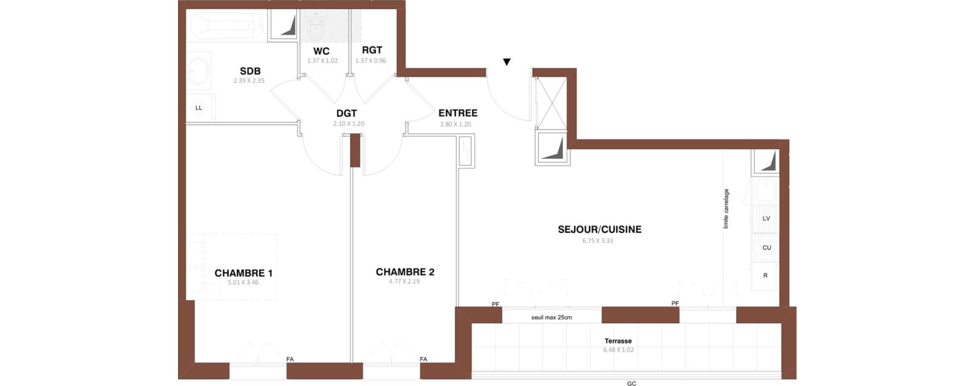 Appartement T3 de 63,72 m2 &agrave; Sarcelles Centre
