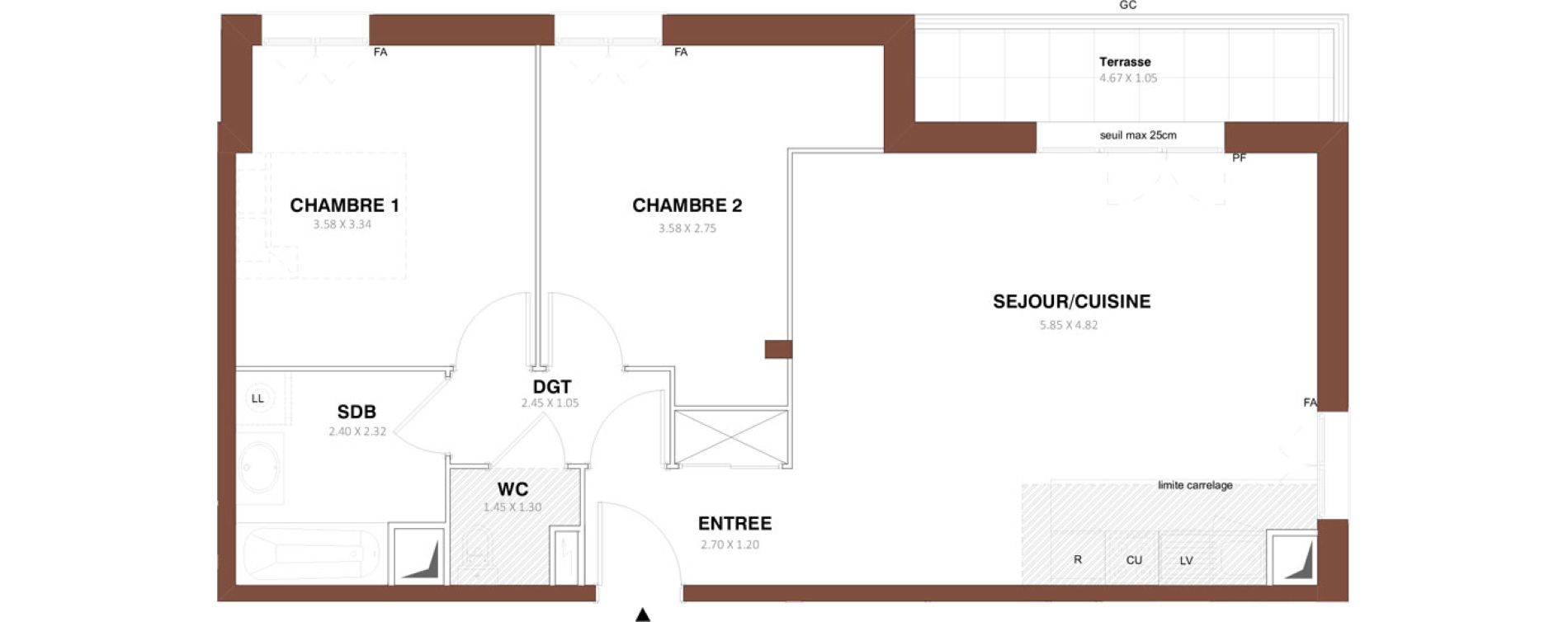 Appartement T3 de 64,46 m2 &agrave; Sarcelles Centre