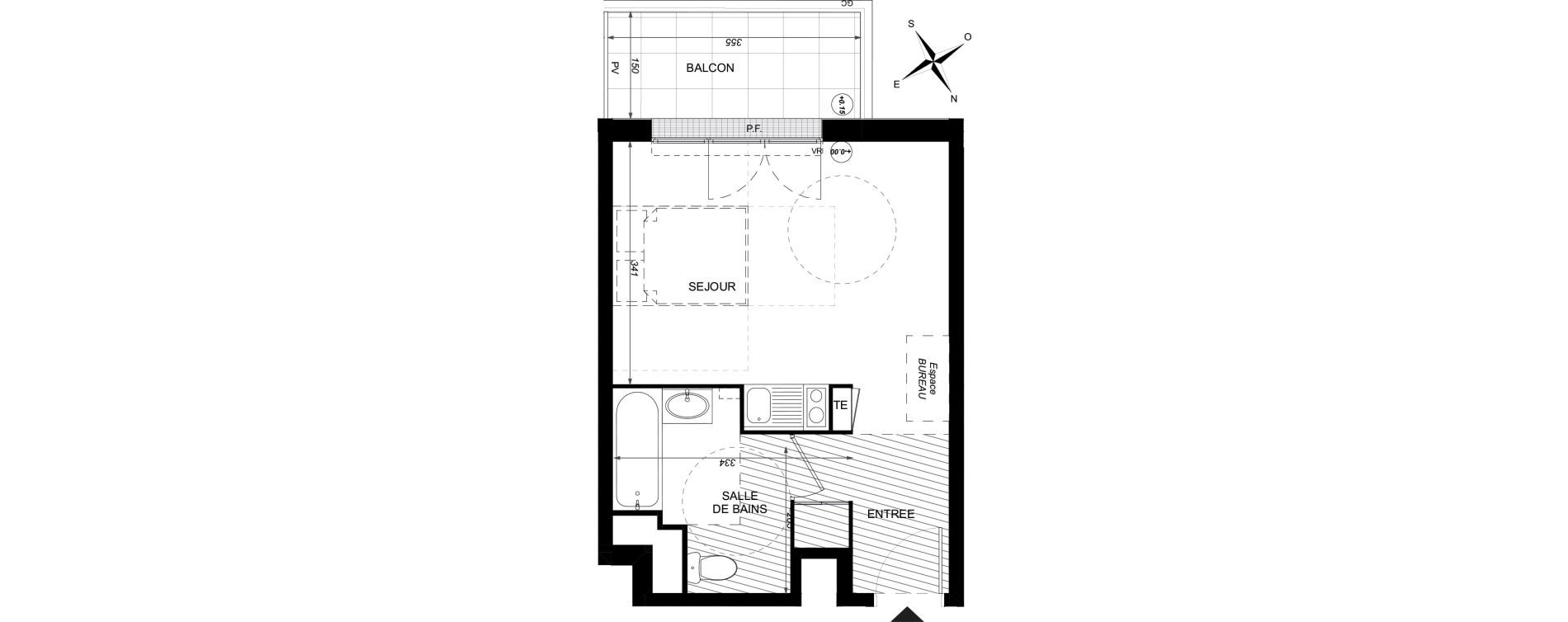 Appartement T1 de 27,97 m2 &agrave; Taverny Centre