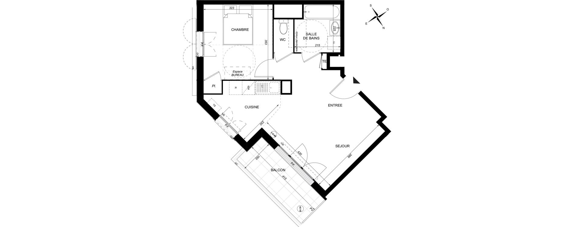 Appartement T2 de 45,47 m2 &agrave; Taverny Centre