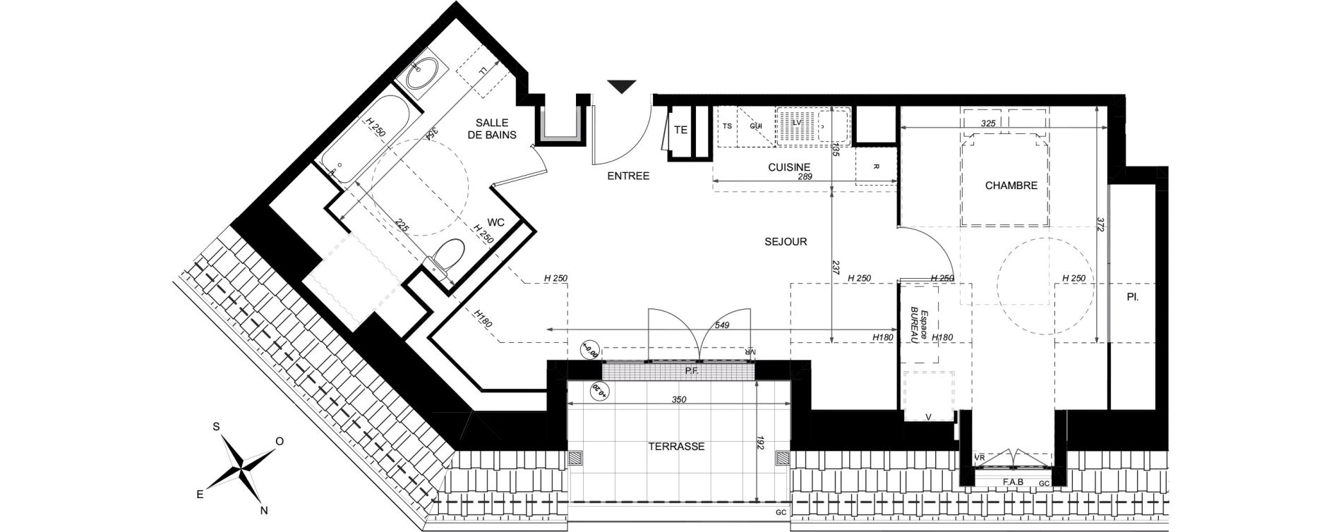 Appartement T2 de 46,51 m2 &agrave; Taverny Centre