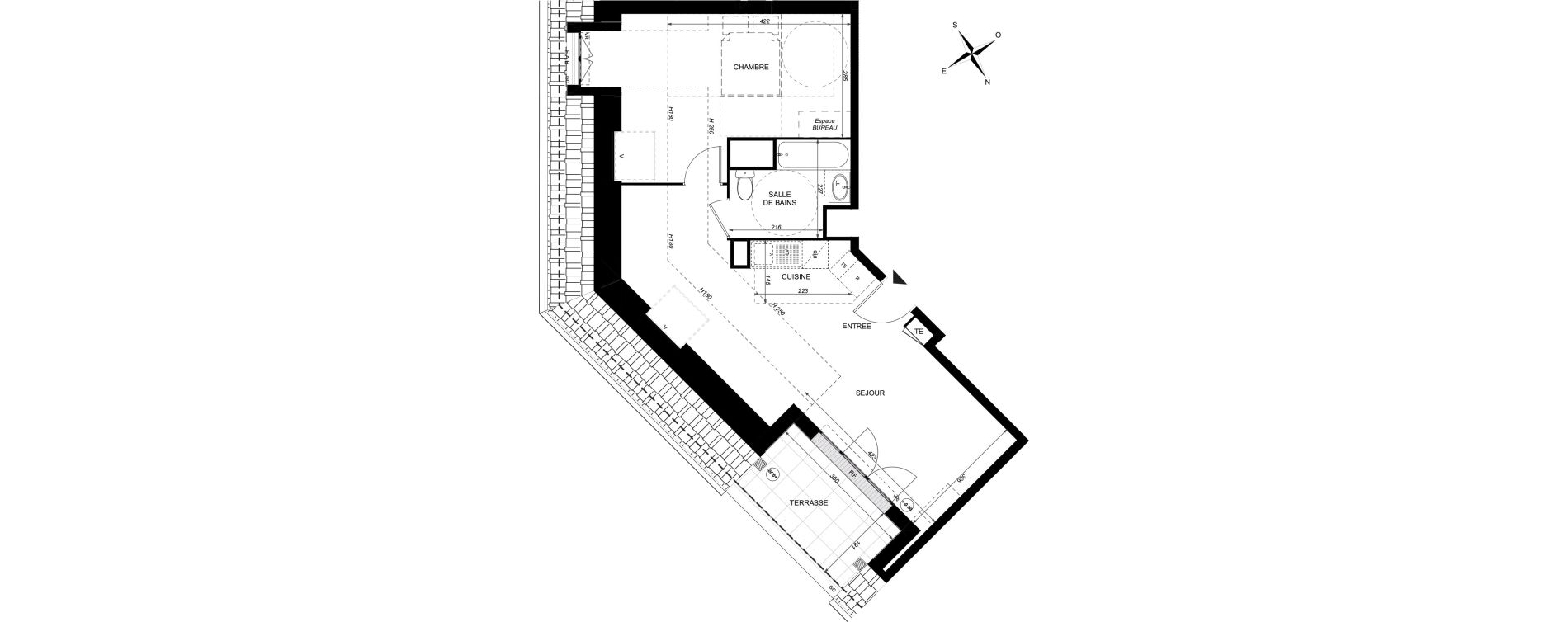 Appartement T2 de 46,37 m2 &agrave; Taverny Centre