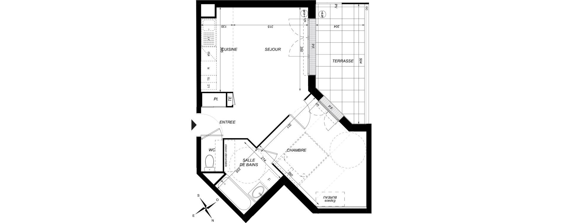Appartement T2 de 42,21 m2 &agrave; Taverny Centre