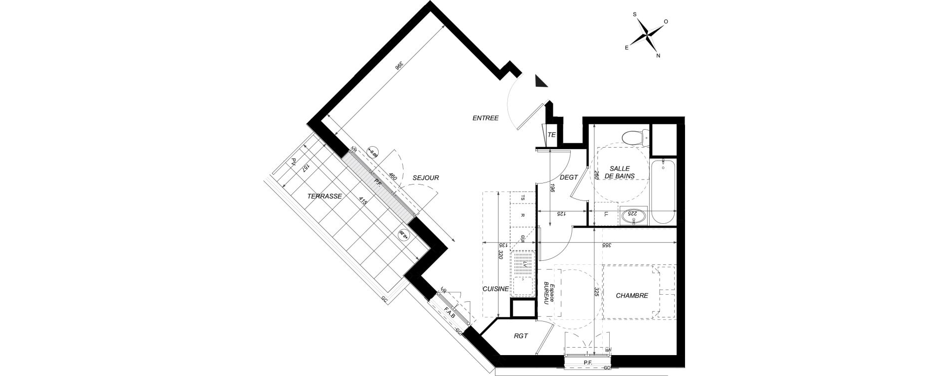 Appartement T2 de 45,62 m2 &agrave; Taverny Centre