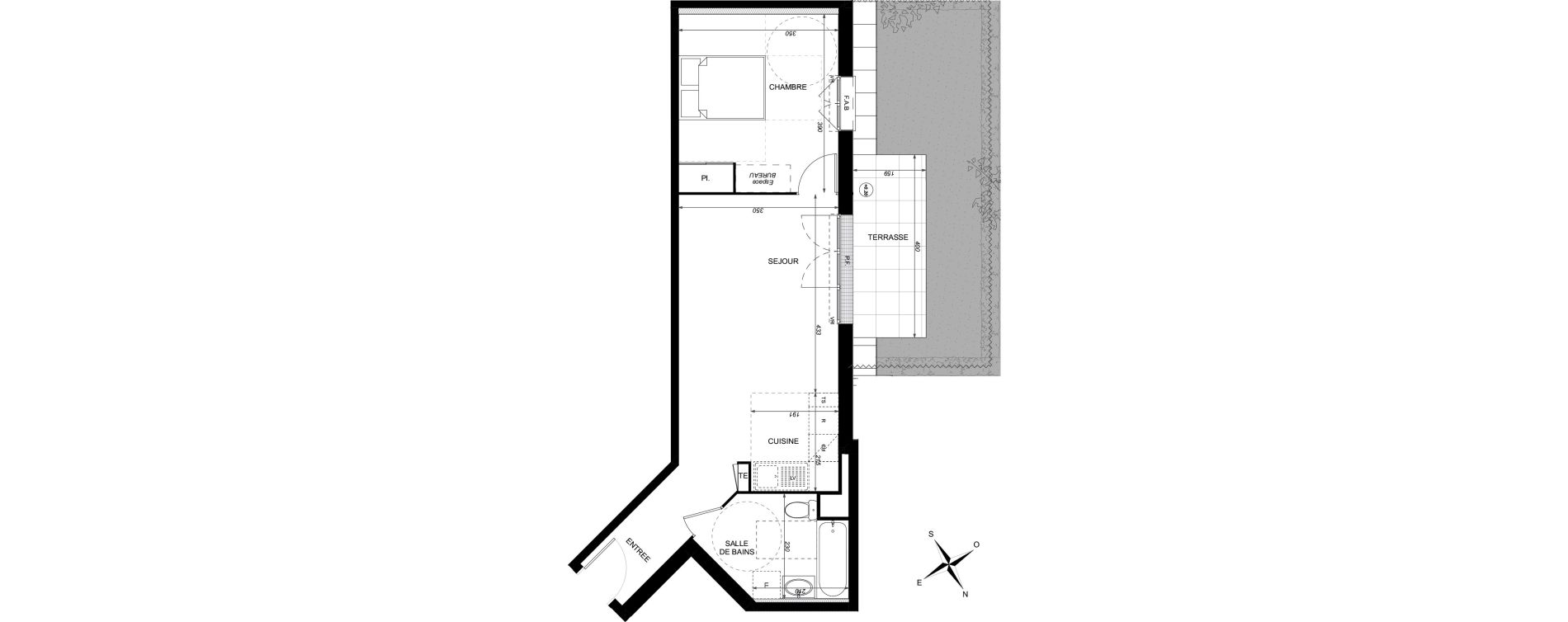 Appartement T2 de 46,16 m2 &agrave; Taverny Centre