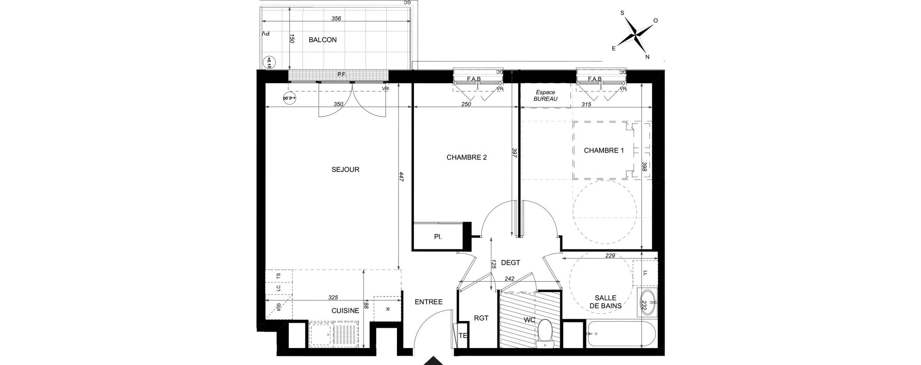 Appartement T3 de 56,04 m2 &agrave; Taverny Centre
