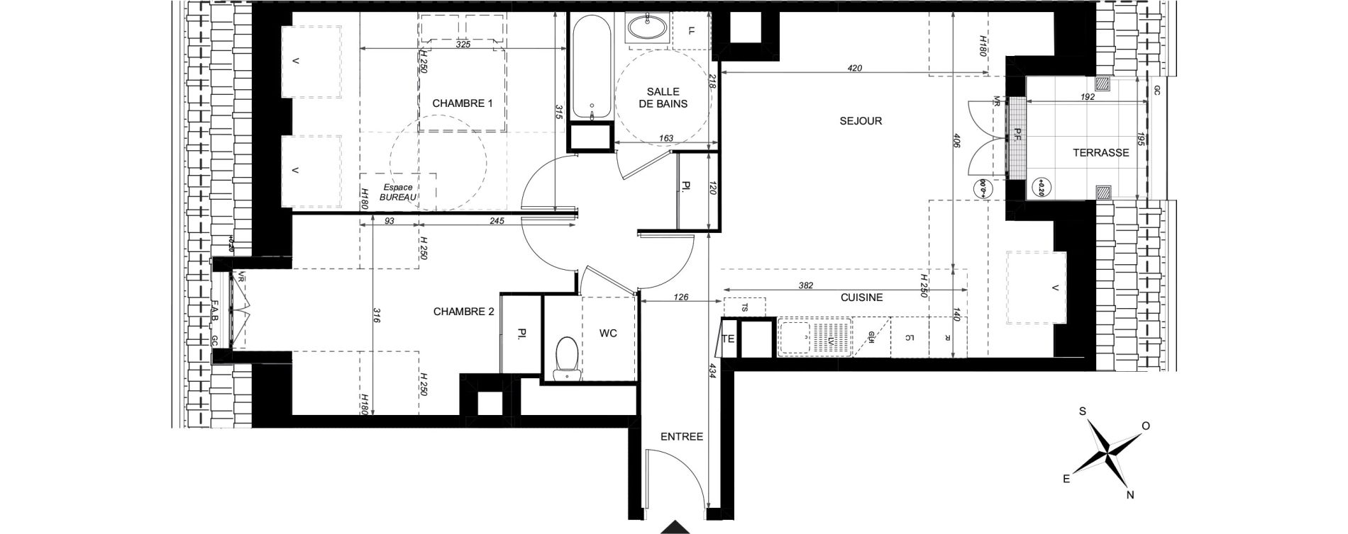 Appartement T3 de 60,05 m2 &agrave; Taverny Centre