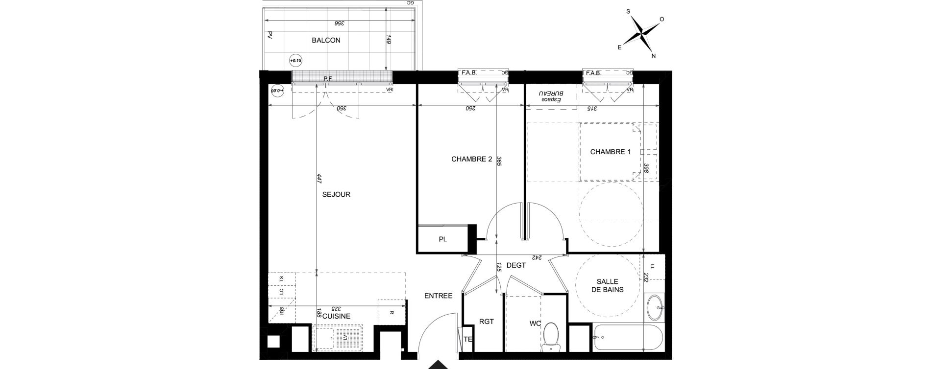 Appartement T3 de 56,04 m2 &agrave; Taverny Centre