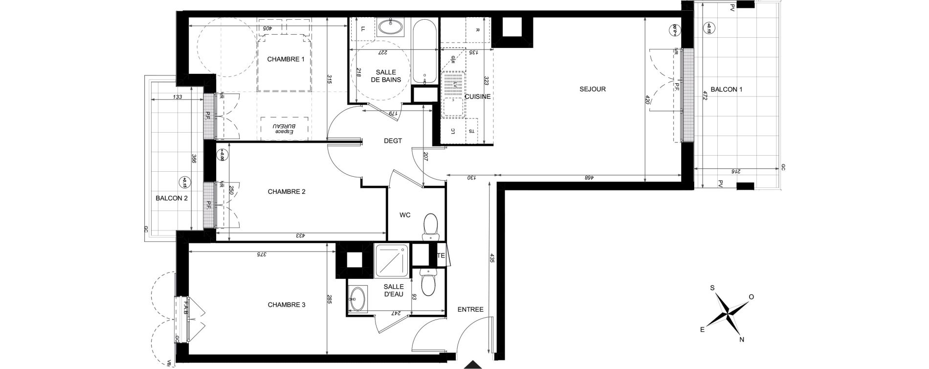 Appartement T4 de 79,84 m2 &agrave; Taverny Centre