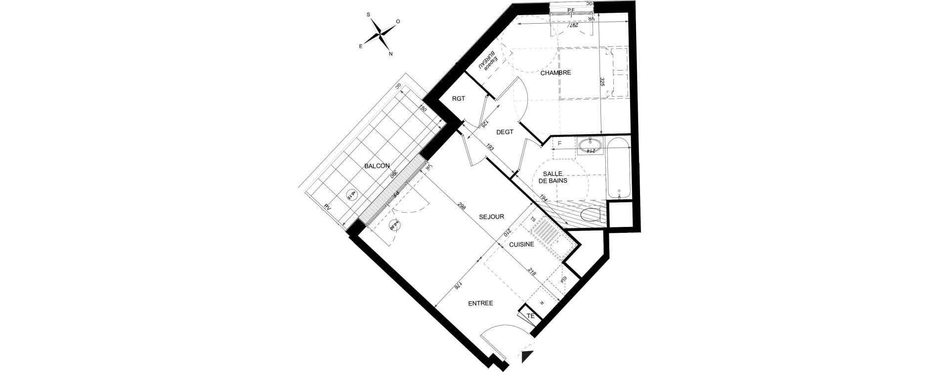 Appartement T2 de 39,68 m2 &agrave; Taverny Carre sainte-honorine