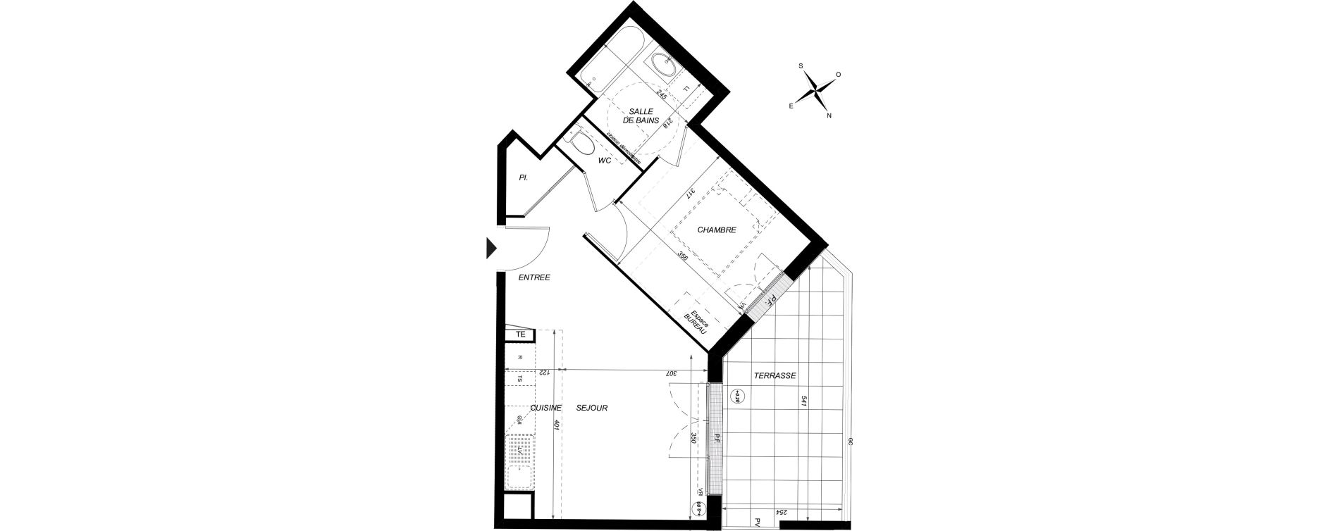 Appartement T2 de 42,98 m2 &agrave; Taverny Carre sainte-honorine