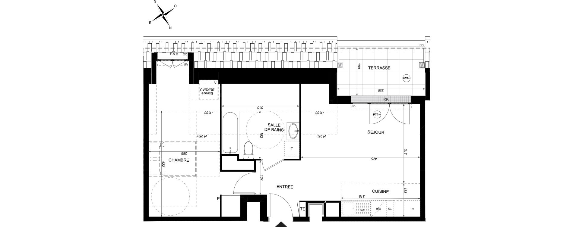 Appartement T2 de 45,82 m2 &agrave; Taverny Carre sainte-honorine