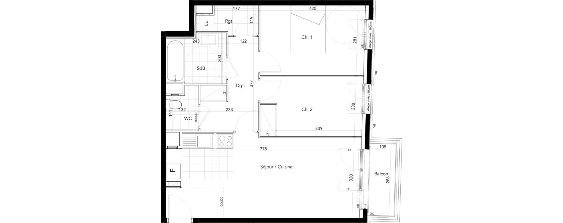 Appartement T3 de 62,06 m2 &agrave; Taverny Centre