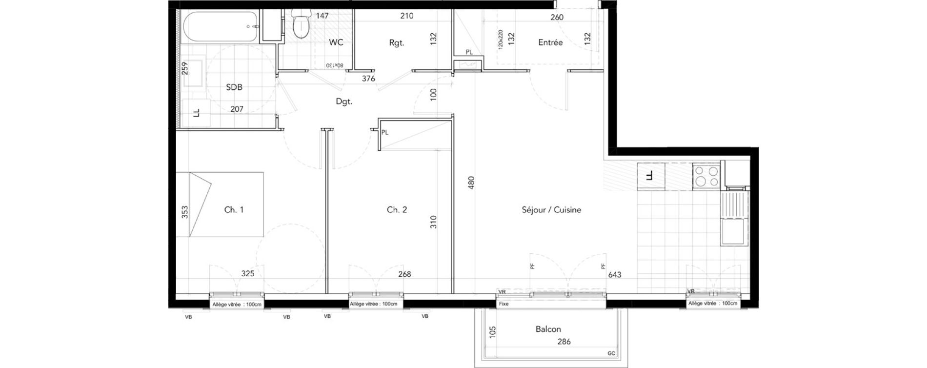 Appartement T3 de 63,81 m2 &agrave; Taverny Centre