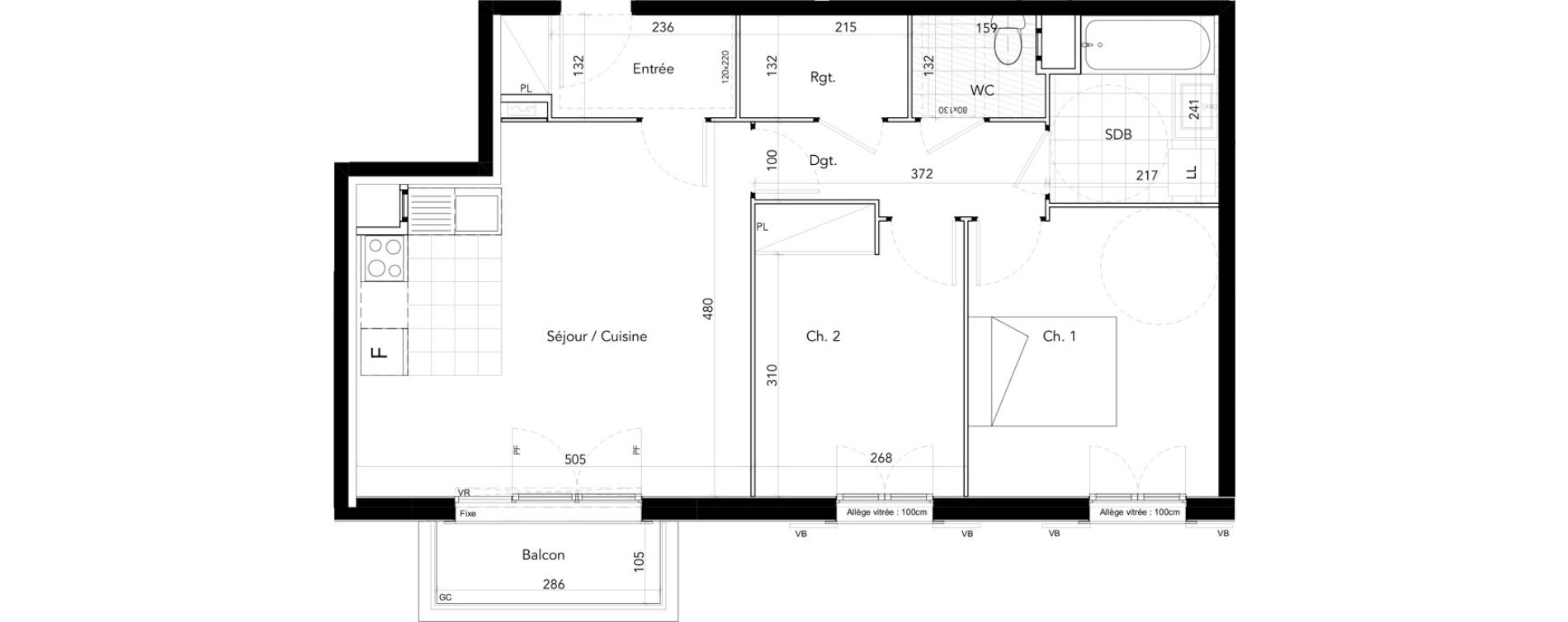 Appartement T3 de 61,75 m2 &agrave; Taverny Centre