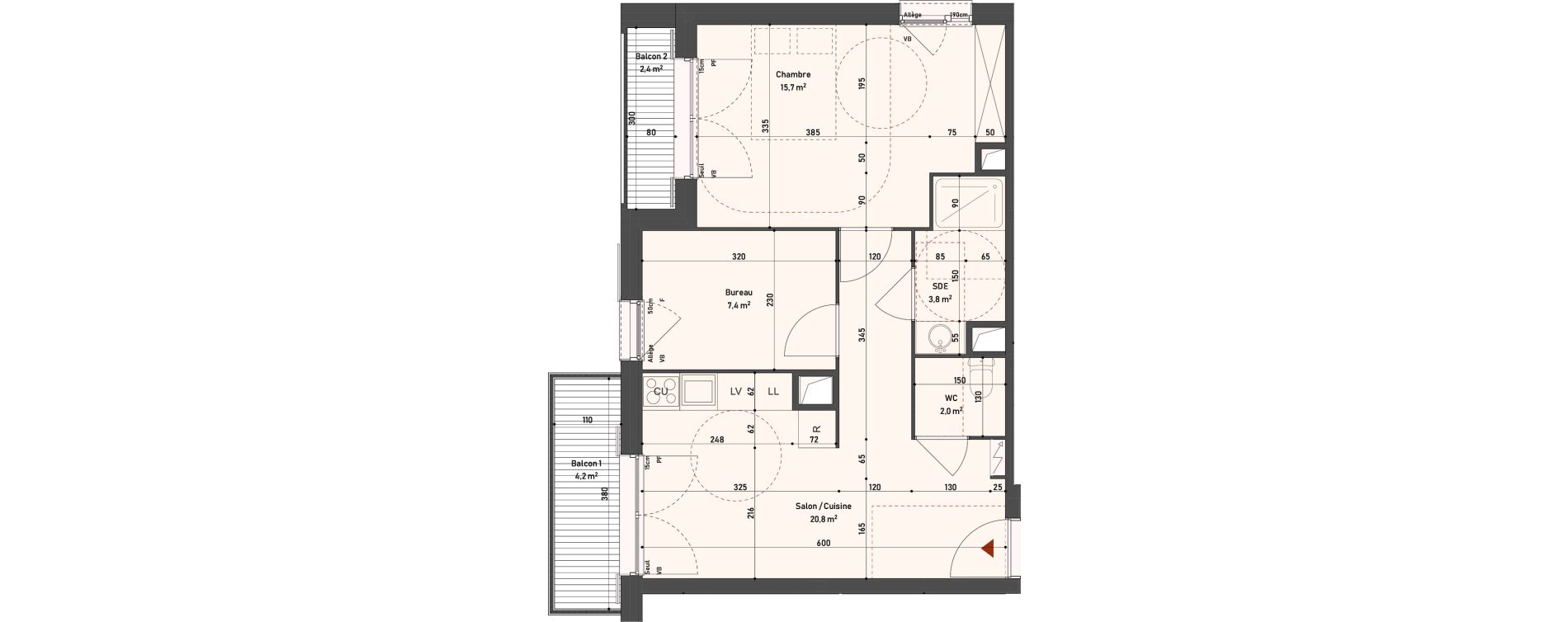 Appartement T2 de 49,70 m2 &agrave; Taverny Taverny mermoz
