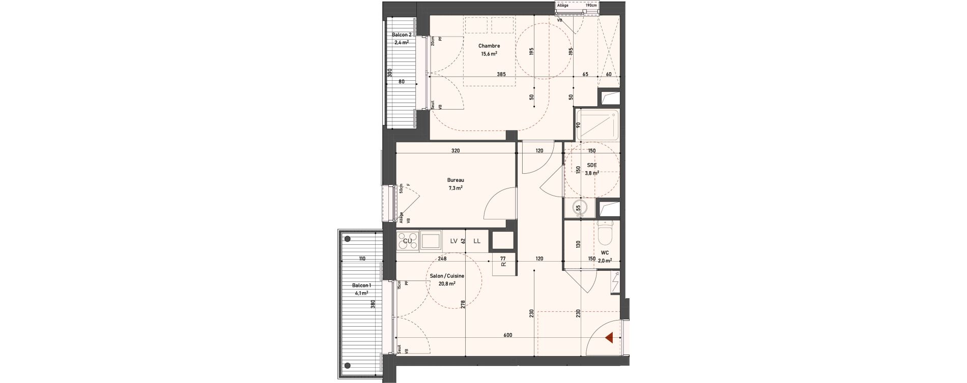 Appartement T2 de 49,50 m2 &agrave; Taverny Taverny mermoz