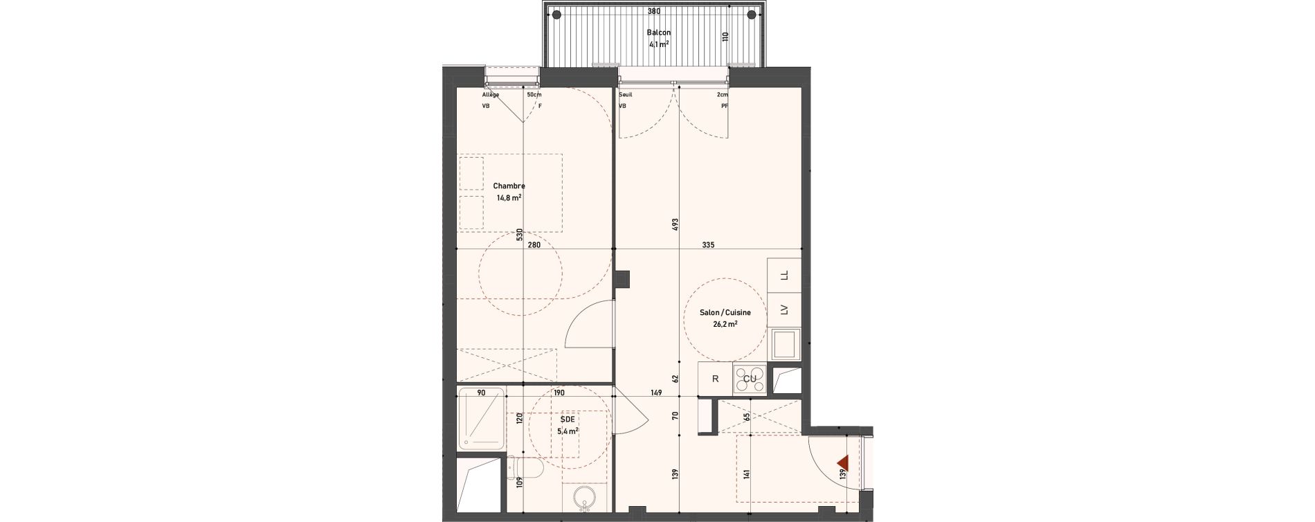Appartement T2 de 46,40 m2 &agrave; Taverny Taverny mermoz