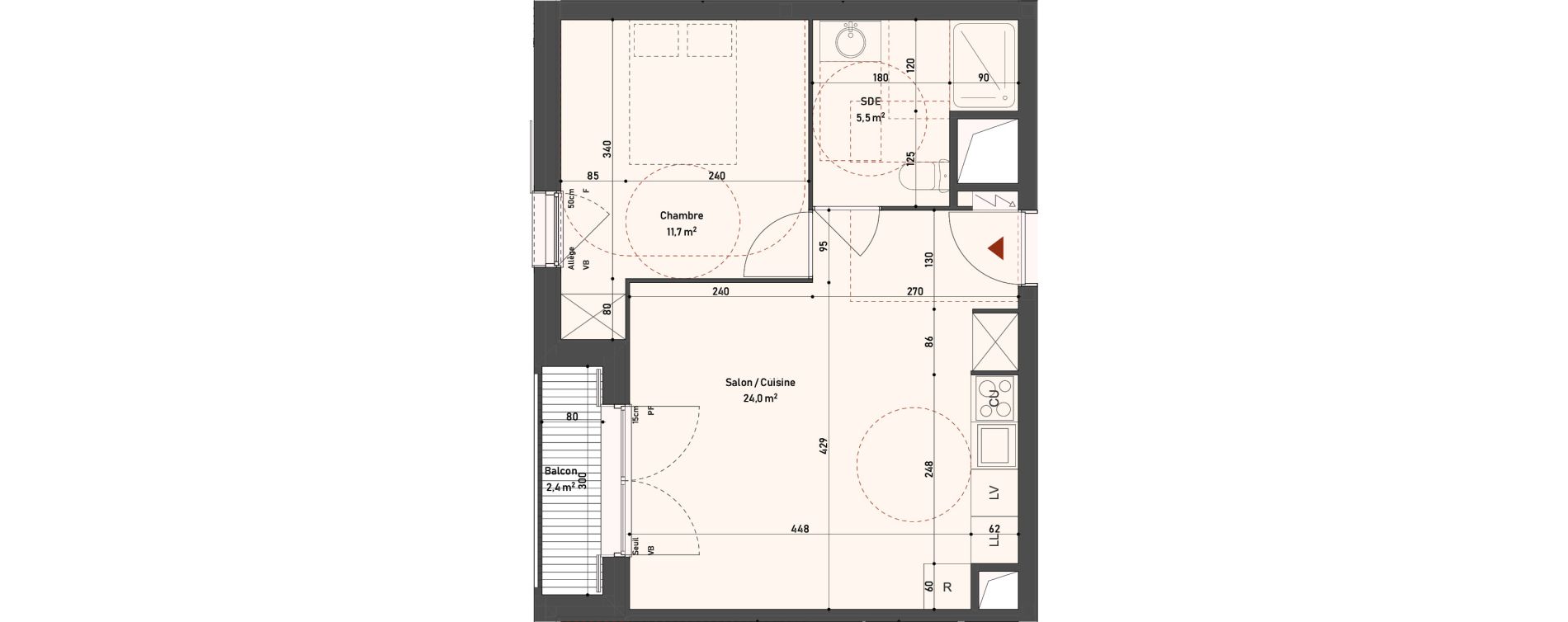 Appartement T2 de 41,20 m2 &agrave; Taverny Taverny mermoz