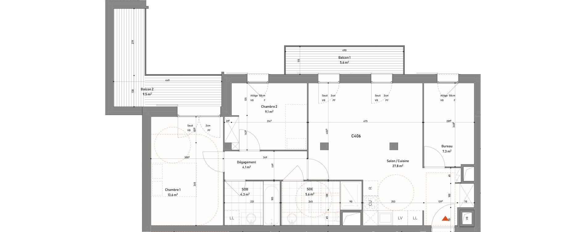 Appartement T4 de 71,80 m2 &agrave; Taverny Taverny mermoz